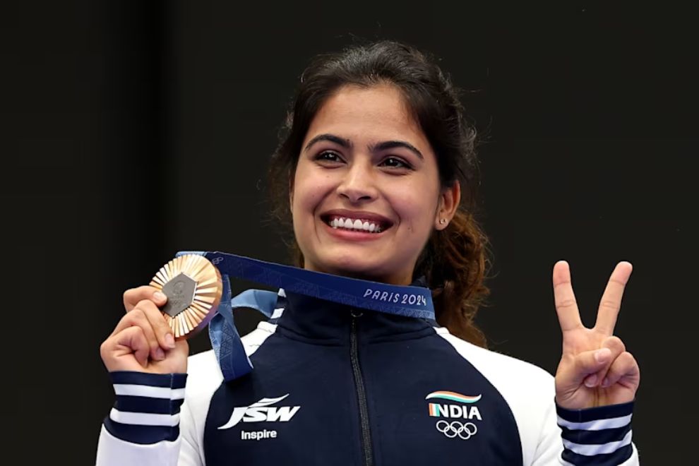 Manu Bhaker grabbed bronze in the women’s 10m air pistol 